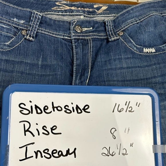 Seven Mid Rise Skinny Zip Ankle Women Denim Jeans Size 31 Contrast White Stitch - Picture 7 of 11
